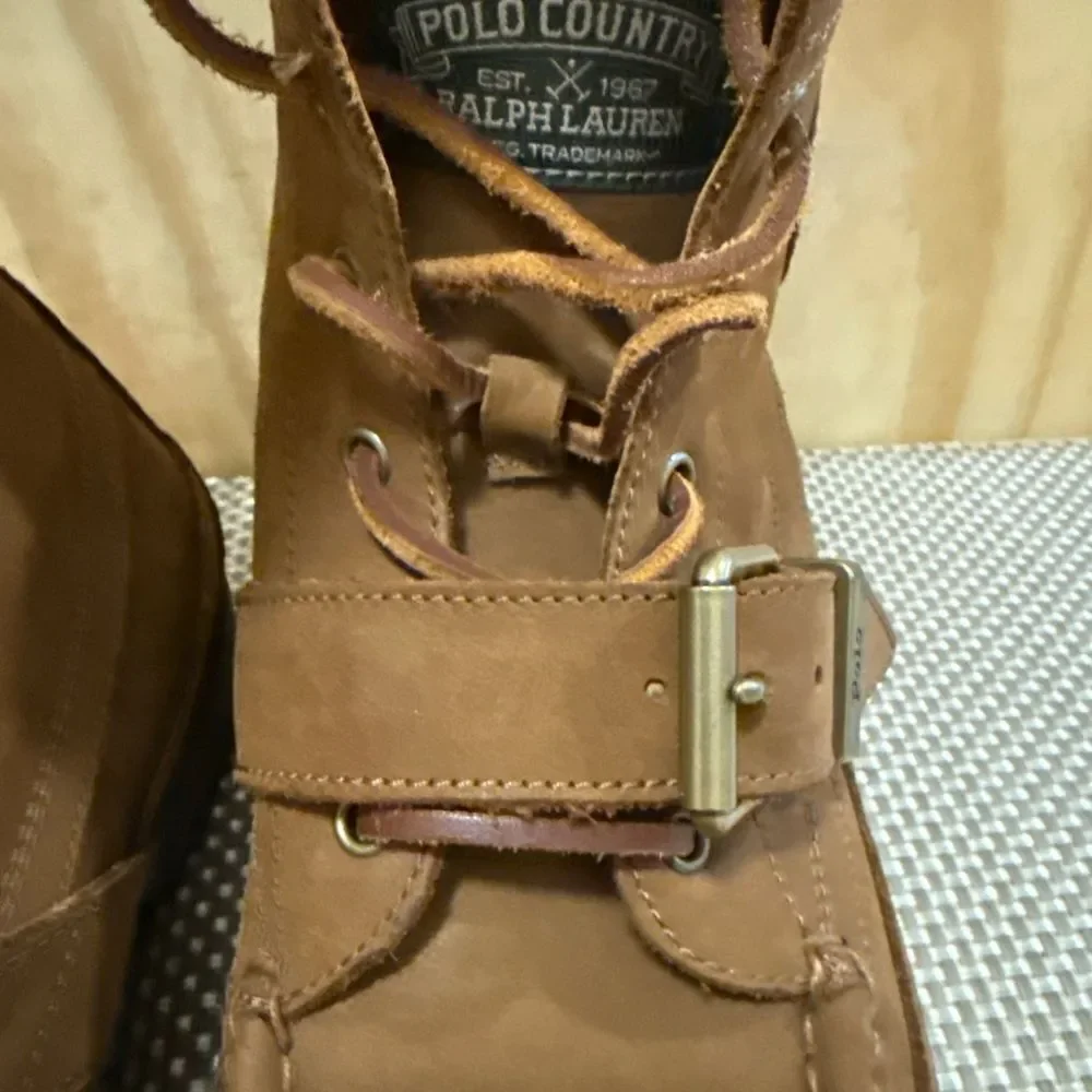 Ralph Lauren Polo Country Ranger Nubuck Tan Casual Hiker Boots Sizes 8.5